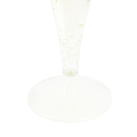 Flûte Champagne Plastique Pied Blanc 140ml 2P (400 Utés)