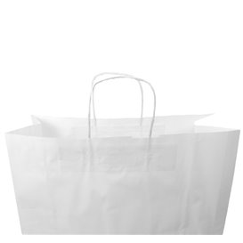 Sac en papier Blanc avec Anses KRAFT 100g 44+15x46cm (25 Utés)