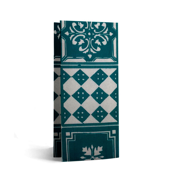 Serviette Papier Molletonnée 1/8 33x40cm "Alhambra" Turquoise (50 Utés) Serviette Papier Molletonnée 1/8 33x40cm "Alhambra" Turquoise (50 Utés)