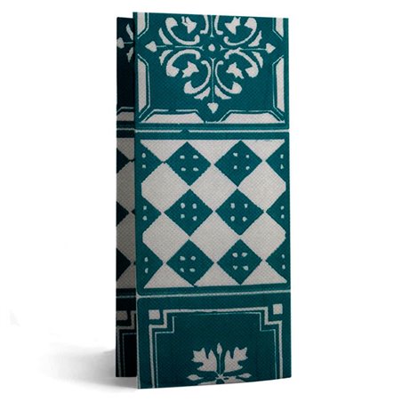 Serviette Papier Molletonnée 1/8 33x40cm "Alhambra" Turquoise (50 Utés)
