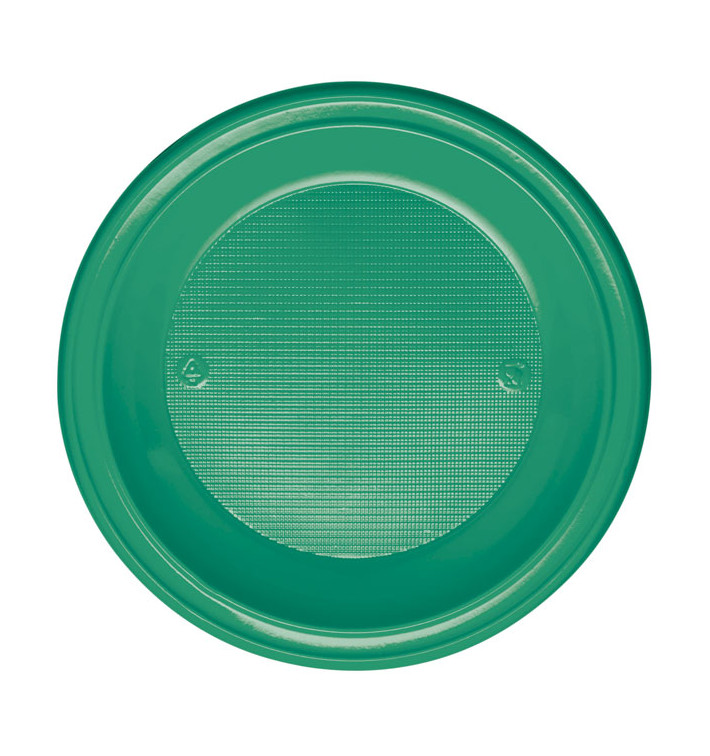 Assiette Plastique PS Creuse Vert Ø220mm (30 Unités)