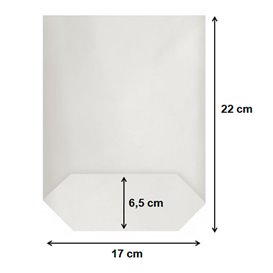 Papieren Zak met Zeshoekige Base Wit 17x22cm (50 stuks)