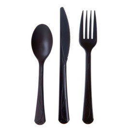 Couteau Compostable CPLA Premium Noir 18,3 cm (25 Utés)
