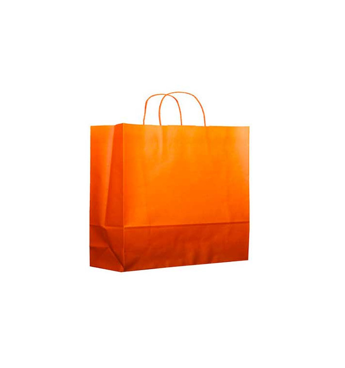 Sac en Papier Orange avec Anses 80g 20+10x29 cm (25 Utés) Sac en Papier Orange avec Anses 80g 20+10x29 cm (25 Utés)