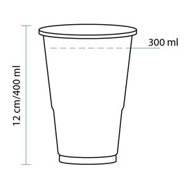 Plastic PP beker transparant 400 ml (50 stuks) 