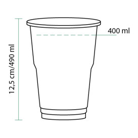 Plastic beker PET Kristal transparant 490 ml (60 stuks) 