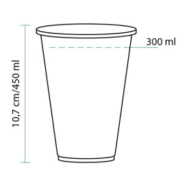 Stof gebaseerd op Maizena PLA beker Bio transparant 450ml Ø9,5cm (1200 stuks)