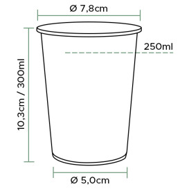 Stof gebaseerd op Maizena PLA beker  Bio transparant 299ml Ø7,8cm (80 stuks)