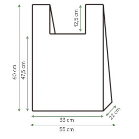 Sac à Bretelles 100% Compostable 55x60 cm (100 Utés)
