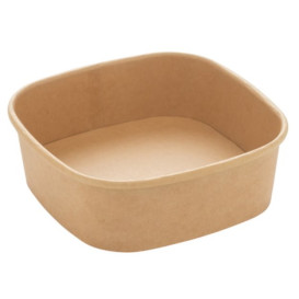 Pot Carré en Carton Kraft 350ml 13x13x4,3cm (300 Utés)