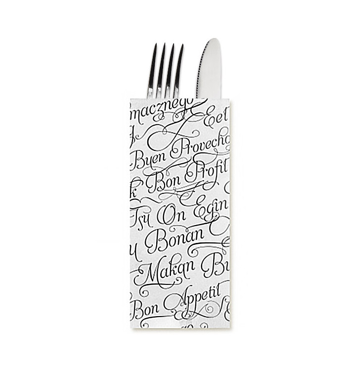 Enveloppe Porte-Couverts avec Serviettes "Buen Provecho" (100 Utés) Enveloppe Porte-Couverts avec Serviettes "Buen Provecho" (100 Utés)