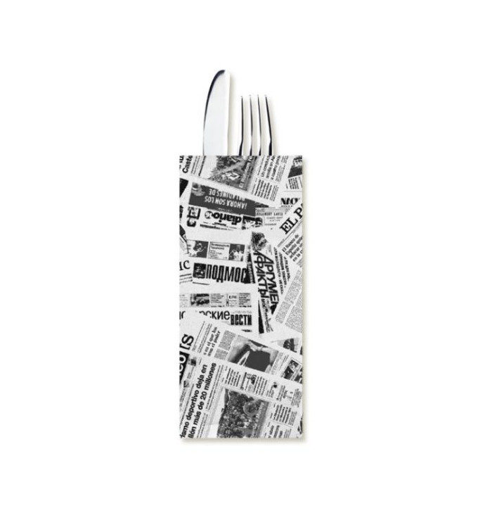Enveloppe Porte-Couverts avec Serviettes "Newspaper" (800 Utés) Enveloppe Porte-Couverts avec Serviettes "Newspaper" (800 Utés)