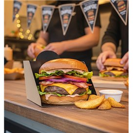 Boîte à Hamburguer Carton Kraft 10x10x7cm (50 Utés)