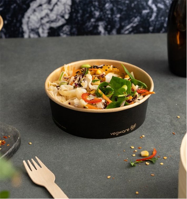 Emballage rond noir 500ml Série 150 pour plats chauds et froids