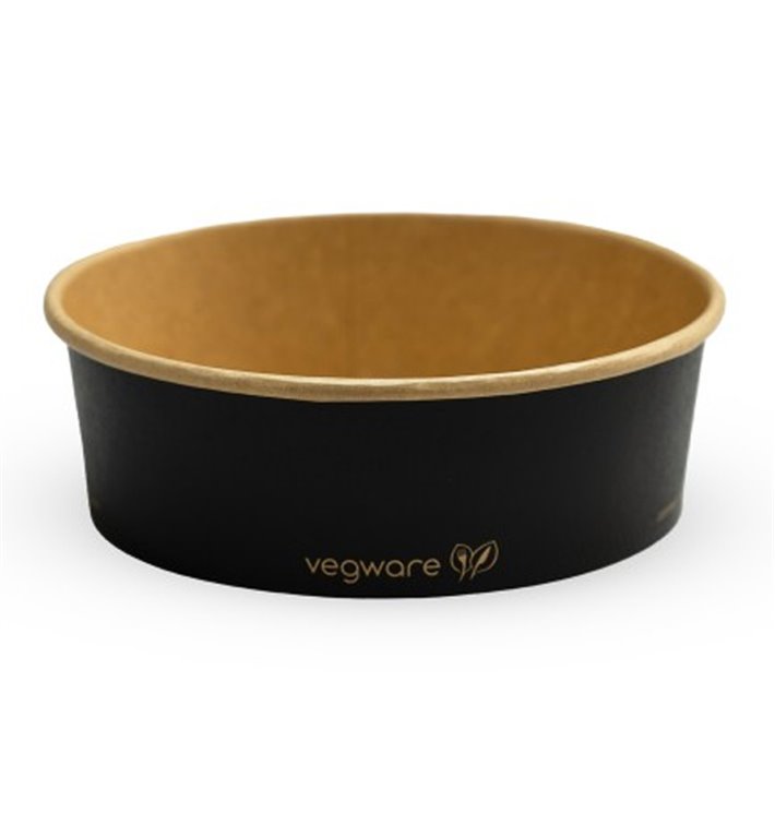 Bol rond noir 500ml 16oz pour vente à emporter et street food