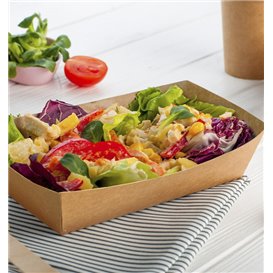Verpakking MenuBox Kraft Kartonnen met Raam 20x20x8,5cm (110 Stuks)
