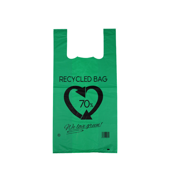 Plastic Hemddraagtassen 70% Gerecycled Groen 42x53cm 50µm (1.000 stuks)