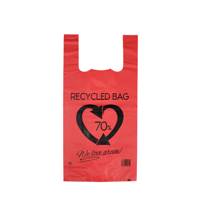 Plastic Hemddraagtassen 70% Gerecycled Rood 42x53cm 50µm (1.000 stuks) Plastic Hemddraagtassen 70% Gerecycled Rood 42x53cm 50µm (1.000 stuks)