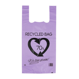 Plastic Hemddraagtassen 70% Gerecycled Lila 42x53cm 50µm (50 stuks) 