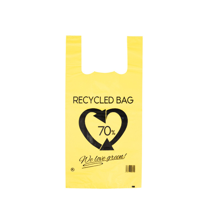 Sac à Bretelles 70% Recyclé Jaune 42x53cm 50µm (50 Utés) Sac à Bretelles 70% Recyclé Jaune 42x53cm 50µm (50 Utés)