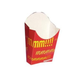 Papieren Container voor frietengroot maat 8,2x3,3x14,9cm (400 stuks)