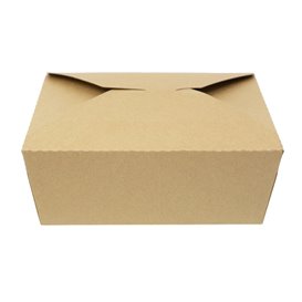 Papieren take-out Container "American" Naturel 21,7x21,7x6cm 2910ml (140 stuks) 