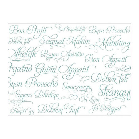 Set de Table en Papier Turquoise "Bon Appetit" 30x40cm 40g/m² (1.000 Utés)