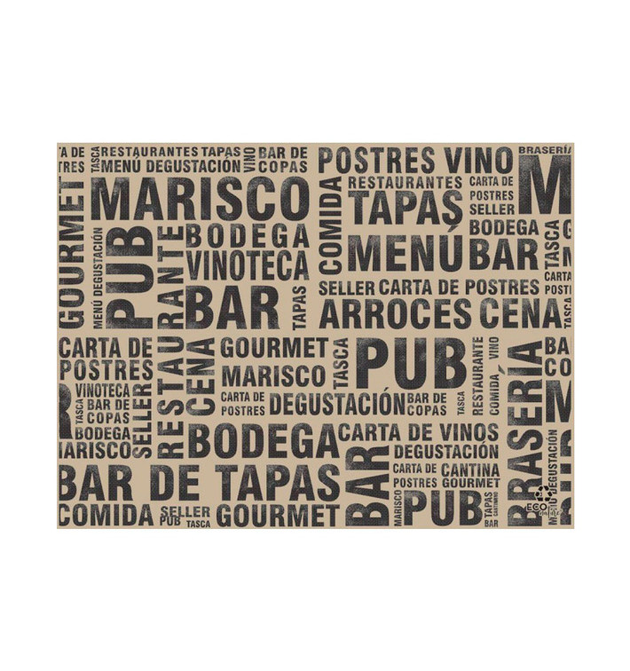 Placemat van Papier Kraft "Hout" 30x40cm 40g/m² (1.000 Stuks) Placemat van Papier Kraft "Hout" 30x40cm 40g/m² (1.000 Stuks)