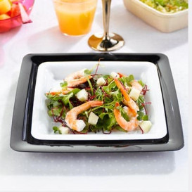 Assiette carrée Plastique dur Blanc 18x18 cm (200 Utés)