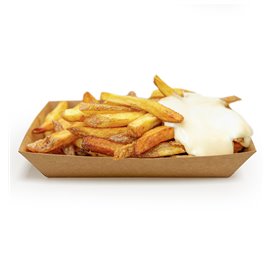 Verpakking MenuBox Kraft Kartonnen met Raam 20x20x8,5cm (55 Stuks)