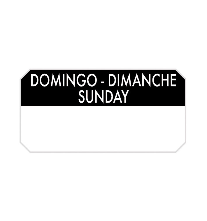 Rechthoekige Zelfklevende Rol "Sunday" 5x2,5cm (1.000 Stuks) Rechthoekige Zelfklevende Rol "Sunday" 5x2,5cm (1.000 Stuks)