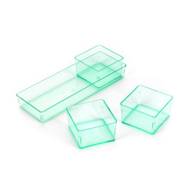 Plastic dienblad PS Rechthoekige vorm Water groen 13,1x4,6 cm (12 stuks) 
