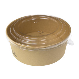 Pot en Carton Kraft-Kraft avec Couvercle PP 1000ml (100 Utés)