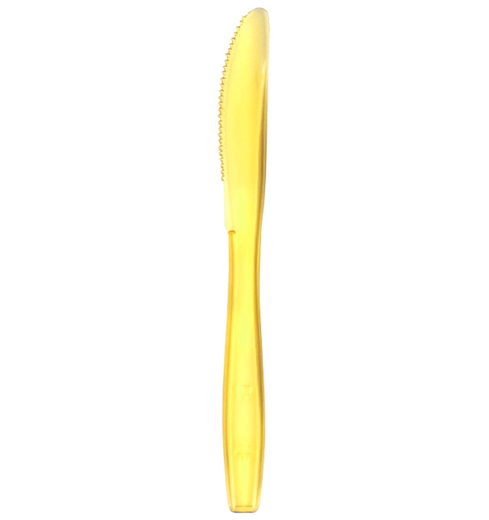 Plastic PS mes Premium geel 19cm (1000 stuks) Plastic PS mes Premium geel 19cm (1000 stuks)