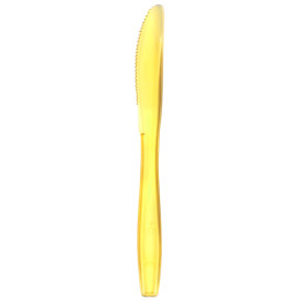 Couteau Plastique PS Premium Jaune 190mm (50 Utés)