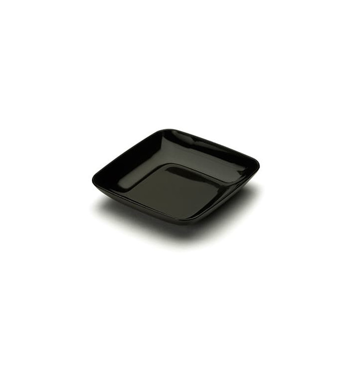 Assiette Carrée Dégustation Noir 6x6x1cm Assiette Carrée Dégustation Noir 6x6x1cm