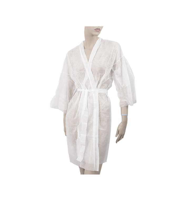 Wegwerp-laboratoriumjas "Kimono" Das belt zak"TST" PP wit XL (100 stuks) Wegwerp-laboratoriumjas "Kimono" Das belt zak"TST" PP wit XL (100 stuks)