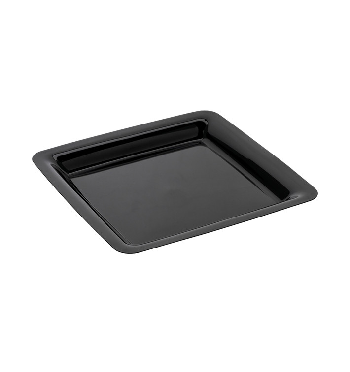 Plastic bord Vierkant extra sterk zwart 22,5x22,5cm (20 stuks) Plastic bord Vierkant extra sterk zwart 22,5x22,5cm (20 stuks)