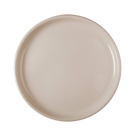 Assiette Plastique Réutilisable Pizza Beige PP Ø350mm (12 Utés)