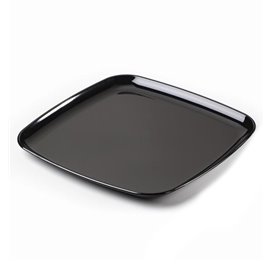 Plateau carré en plastique dur Noir 30x30 cm (25 Utés)