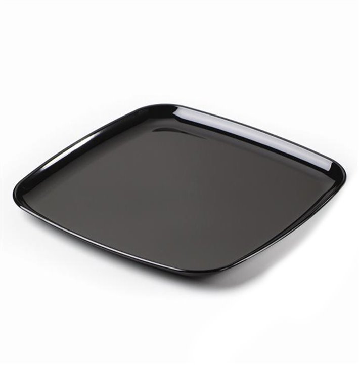 Plastic dienblad Vierkant Hard zwart 40x40 cm (25 stuks) Plastic dienblad Vierkant Hard zwart 40x40 cm (25 stuks)