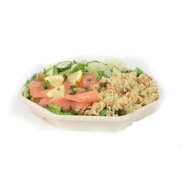 Barquette Canne à Sucre Octogonale et Couvercles 830 ml 23x23cm (15 Utés)