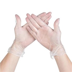 Vinenl handschoenenen transparant maat M (100 stuks)