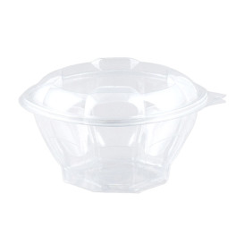 Plastic scharnierende Saladekom PLA Rond vormig 750ml (300 Stuks)