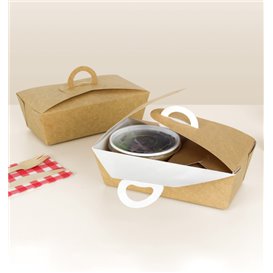American Box with handles "Doggy Bag" Kraft 16x9,5x6cm (25 Units)