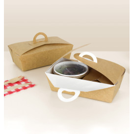 American Box with handles "Doggy Bag" Kraft 16x9,5x6cm (25 Units)