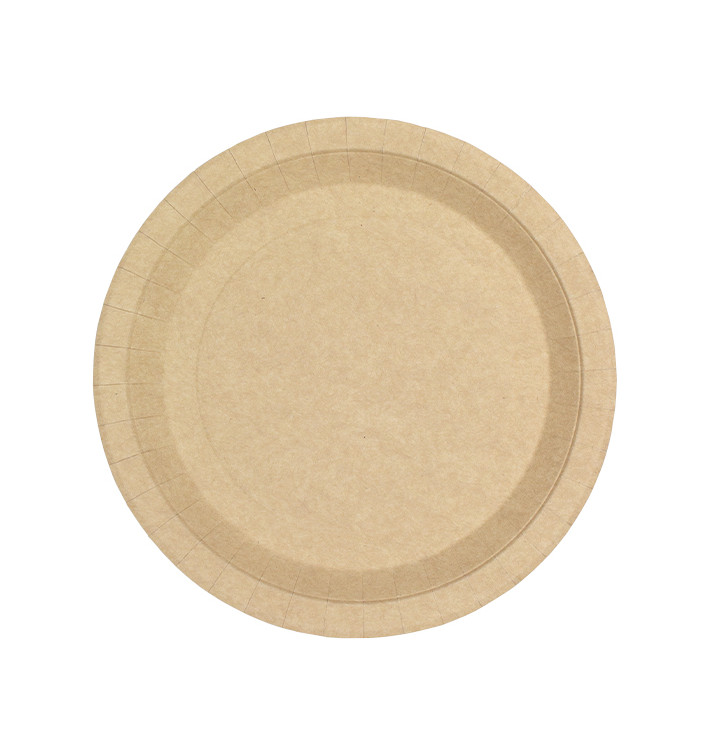 Papieren bord Rond vormig Vetvrij kraft Ø22cm 245g/m² (350 stuks) Papieren bord Rond vormig Vetvrij kraft Ø22cm 245g/m² (350 stuks)