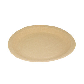 Assiette en Carton Ronde Ingraissable Kraft Ø22cm 245g/m² (350 Utés)