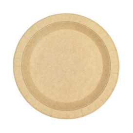 Assiette en Carton Ronde Ingraissable Kraft Ø18cm 245g/m² (350 Utés)