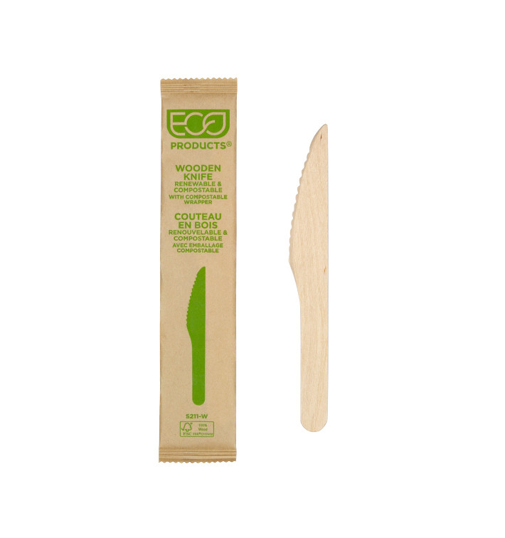 Verpakt Wegwerp Hout Mes 16,5cm (25 Stuks) Verpakt Wegwerp Hout Mes 16,5cm (25 Stuks)